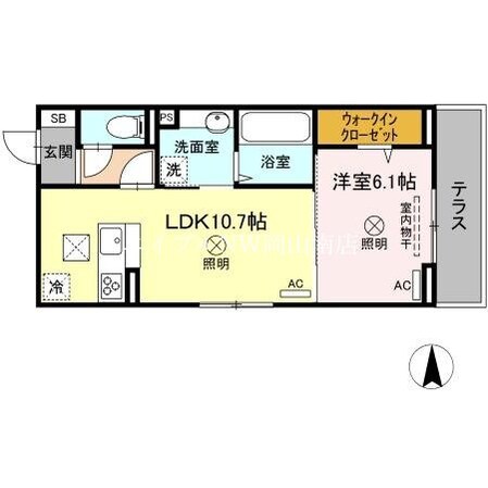 大元駅 徒歩15分 1階の物件間取画像